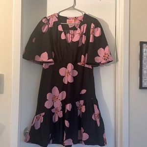 Kate Spade Pink and Black Floral Dress